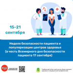 Акция "Неделя безопасности пациента и популяризации центров здоровья"